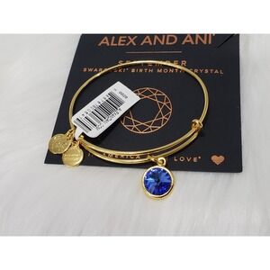 NEW Alex & Ani SWAROVSKI Light Blue Stone September Bangle Bracelet